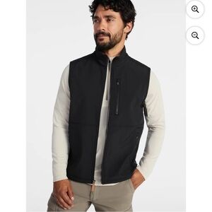 Ozark Trail Men’s Medium Black Softshell Vest Layering Outdoor Hiking Zip Up